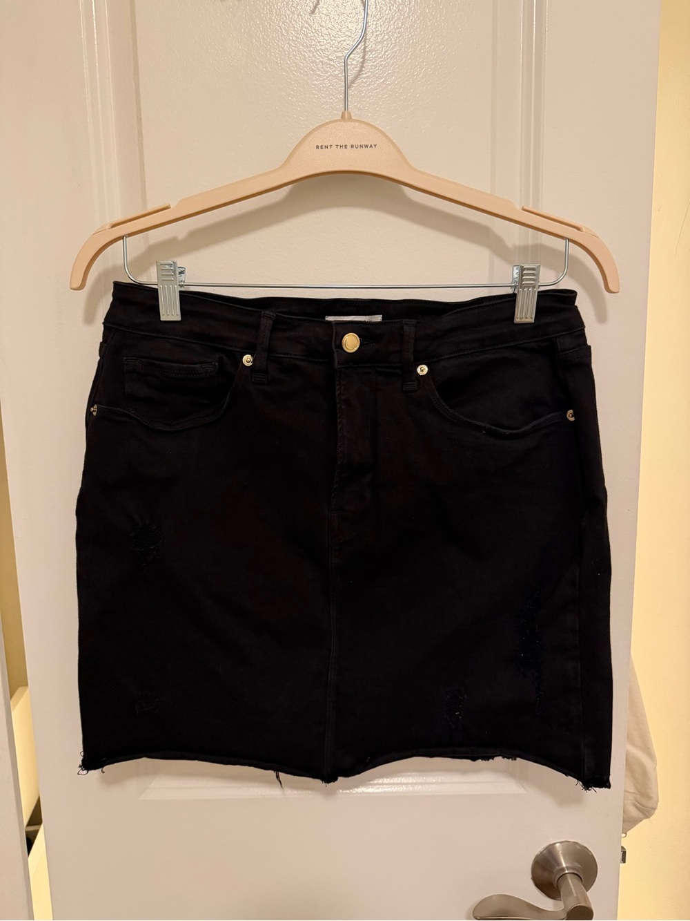 Good American Black Denim Mini Skirt - Classic Casual